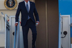 President Joe Biden steps off of Air Force One after arriving at JFK airport on his way to the UN General Assembly which kicks off on September 21, 2021. (C) Bianca Otero September 20, 2021.