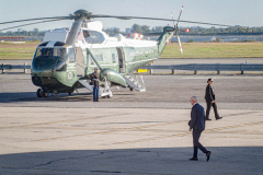 President Joe Biden walks to Marine One after arriving at JFK airport on his way to the UN General Assembly which kicks off on September 21, 2021. (C) Bianca Otero September 20, 2021.