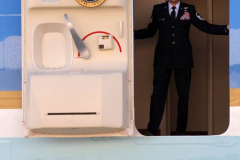 New York,  Monday, September 20, President  Joe Biden traveled to New York City to deliver remarks at the 76th session of the United Nations General Assembly.  President Joe Biden arrives at John F. Kennedy Airport.  He deplanes then walks to Marine One and heads to his hotel to get ready
for his Tuesday speech at The United Nation.
New York Governor Kathy Hochul and New York City Mayor Bill de Blasio and his wife Chirlane  McCray greet President Biden at John F. Kennedy Airport before he heads to the New York City before his speech at the United Nations.