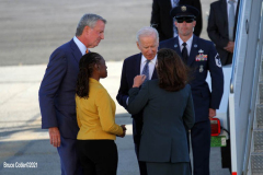 New York,  Monday, September 20, President  Joe Biden traveled to New York City to deliver remarks at the 76th session of the United Nations General Assembly.  President Joe Biden arrives at John F. Kennedy Airport.  He deplanes then walks to Marine One and heads to his hotel to get ready
for his Tuesday speech at The United Nation.
New York Governor Kathy Hochul and New York City Mayor Bill de Blasio and his wife Chirlane  McCray greet President Biden at John F. Kennedy Airport before he heads to the New York City before his speech at the United Nations.