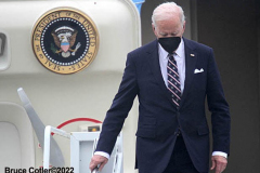 February 1, 2022  New York   
President Joseph R. Biden arrives at John F. Kennedy Airport to meet New York City Mayor Eric Adams  and other elected officals to discuss gun violence and to draw up strategy to combat it.