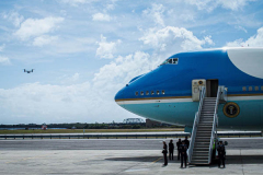 Air Force One, Osprey and personnel at JFK airport. President Biden declared that the US will use "relentless diplomacy" instead of military means like that of the Afghanistan "relentless war" and that the next decade is a "decisive decade" for the world and our decisions will determine the global community's future. (C) Bianca Otero September 21, 2021   (C) Bianca Otero September 21, 2021