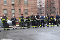 March 17, 2022  New York, 
New York City Fire Department personnel
battle an electrical fire in a 6th floor apartment 
in the Nostrand Houses in Sheepshead Bay.