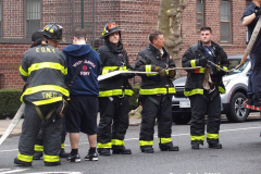 March 17, 2022  New York, 
New York City Fire Department personnel
battle an electrical fire in a 6th floor apartment 
in the Nostrand Houses in Sheepshead Bay.