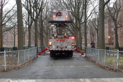 March 17, 2022  New York, 
New York City Fire Department personnel
battle an electrical fire in a 6th floor apartment 
in the Nostrand Houses in Sheepshead Bay.
