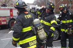 March 17, 2022  New York, 
New York City Fire Department personnel
battle an electrical fire in a 6th floor apartment 
in the Nostrand Houses in Sheepshead Bay.