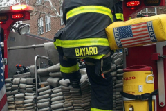 March 17, 2022  New York, 
New York City Fire Department personnel
battle an electrical fire in a 6th floor apartment 
in the Nostrand Houses in Sheepshead Bay.