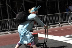 Juliet Germanotta age 39 dressed as Lady Liberty smears red paint on the Black Lives Matter mural in front of Trump Tower in Manhattan she was arrested and taken to the Midtown south precinct  . 8/23/2020