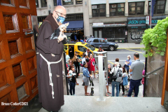 New York,   Blessing of the Animals at St. Francis of Assisi Church in Manhattan.
 St. Francis of Assisi is the patron saint of animals and it’s part of the Franciscan tradition to bless  furry friends on or near Francis’ feast day.
