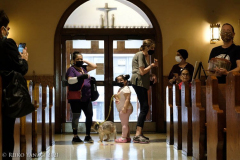 New York,   Blessing of the Animals at St. Francis of Assisi Church in Manhattan.
 St. Francis of Assisi is the patron saint of animals and it’s part of the Franciscan tradition to bless  furry friends on or near Francis’ feast day.