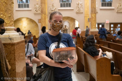 New York,   Blessing of the Animals at St. Francis of Assisi Church in Manhattan.
 St. Francis of Assisi is the patron saint of animals and it’s part of the Franciscan tradition to bless  furry friends on or near Francis’ feast day.