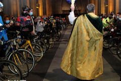 April 30, 2022  24th annual Blessing of the Bikes  held at Cathedral Church of Saint John the Devine.
Father Patrick Malloy, said a few kind words and then sprinkled the bikes with Holy Water, There was a moment of silence to remember those cyclists  lost in the past year, The Reverend Canon Patrick Malloy,
in Golden Vestments greets Bikers and conducts the ceremony.