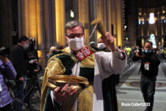 April 30, 2022  24th annual Blessing of the Bikes  held at Cathedral Church of Saint John the Devine.
Father Patrick Malloy, said a few kind words and then sprinkled the bikes with Holy Water, There was a moment of silence to remember those cyclists  lost in the past year, The Reverend Canon Patrick Malloy,
in Golden Vestments greets Bikers and conducts the ceremony.