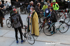 April 30, 2022  24th annual Blessing of the Bikes  held at Cathedral Church of Saint John the Devine.
Father Patrick Malloy, said a few kind words and then sprinkled the bikes with Holy Water, There was a moment of silence to remember those cyclists  lost in the past year, The Reverend Canon Patrick Malloy,
in Golden Vestments greets Bikers and conducts the ceremony.