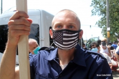 Back the Blue Rally started in Marine Park  then marchers walked thru the streets to Gerritsen Beach Brooklyn.The families of slain Police officers Russel Timoshenko and .Wenjan Liu attended the rally    8/9/2020