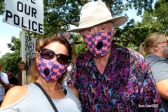 Back the Blue Rally started in Marine Park  then marchers walked thru the streets to Gerritsen Beach Brooklyn.The families of slain Police officers Russel Timoshenko and .Wenjan Liu attended the rally    8/9/2020