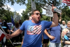 Back the Blue Rally started in Marine Park  then marchers walked thru the streets to Gerritsen Beach Brooklyn.The families of slain Police officers Russel Timoshenko and .Wenjan Liu attended the rally    8/9/2020