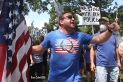 Back the Blue Rally started in Marine Park  then marchers walked thru the streets to Gerritsen Beach Brooklyn.The families of slain Police officers Russel Timoshenko and .Wenjan Liu attended the rally    8/9/2020