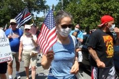 Back the Blue Rally started in Marine Park  then marchers walked thru the streets to Gerritsen Beach Brooklyn.The families of slain Police officers Russel Timoshenko and .Wenjan Liu attended the rally    8/9/2020