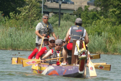 New York,  The Hong Kong Dragon Boat Festival in New York is an annual sporting and multicultural event held in August on Meadow Lake in Flushing Meadows Corona Park in Queens, New York to celebrate the fifth moon (or the fifth month) of the lunar calendar.  The festival hosts over 120 dragon boat teams from across North America, making it one of the largest dragon boat festivals in the United States.
