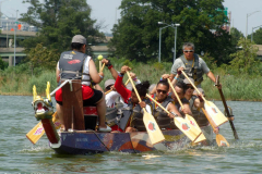 New York,  The Hong Kong Dragon Boat Festival in New York is an annual sporting and multicultural event held in August on Meadow Lake in Flushing Meadows Corona Park in Queens, New York to celebrate the fifth moon (or the fifth month) of the lunar calendar.  The festival hosts over 120 dragon boat teams from across North America, making it one of the largest dragon boat festivals in the United States.