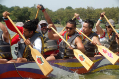 New York,  The Hong Kong Dragon Boat Festival in New York is an annual sporting and multicultural event held in August on Meadow Lake in Flushing Meadows Corona Park in Queens, New York to celebrate the fifth moon (or the fifth month) of the lunar calendar.  The festival hosts over 120 dragon boat teams from across North America, making it one of the largest dragon boat festivals in the United States.
