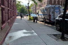 Two men shot — one of them seven times — outside Bronx bodega A trigger-happy gunman unleashed a barrage of bullets at two men standing outside a Bronx bodega Tuesday, hitting one of them seven times and the other twice. Both victims had by Tuesday night survived the alarming hail of bullets, cops said. The men, 21 and 37, were standing outside the Los Primos Deli Grocery at W. 165th St. and Woodycrest Ave. in Highbridge when the assailant emerged from between a parked van and SUV and started shooting. “There were shots. He was screaming and laying on the floor face-up, bleeding,” witness Freddy Perdomo, 55, said of the younger victim, who was hit seven times. “I could see two of his stomach wounds. The (shooter) had a gun in his hand, and he was running down the street.... He was holding a big black gun.” Medics took both men to Lincoln Hospital. The shooter is described as a Black man in a white t-shirt, with a scruffy beard and a bag stretched across his torso. Cops have not yet made an arrest in the shooting.