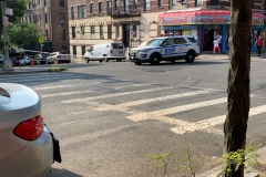Two men shot — one of them seven times — outside Bronx bodega A trigger-happy gunman unleashed a barrage of bullets at two men standing outside a Bronx bodega Tuesday, hitting one of them seven times and the other twice. Both victims had by Tuesday night survived the alarming hail of bullets, cops said. The men, 21 and 37, were standing outside the Los Primos Deli Grocery at W. 165th St. and Woodycrest Ave. in Highbridge when the assailant emerged from between a parked van and SUV and started shooting. “There were shots. He was screaming and laying on the floor face-up, bleeding,” witness Freddy Perdomo, 55, said of the younger victim, who was hit seven times. “I could see two of his stomach wounds. The (shooter) had a gun in his hand, and he was running down the street.... He was holding a big black gun.” Medics took both men to Lincoln Hospital. The shooter is described as a Black man in a white t-shirt, with a scruffy beard and a bag stretched across his torso. Cops have not yet made an arrest in the shooting.