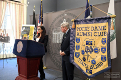 BOLD
Boro Hall
Staten Island, NY
Monday, March 14, 2022

For Credit:  Mary DiBiase Blaich

A Press Conference was held at Staten. Island’s Boro Hall on Wednesday, March 16, 2022.  The conference was to support the University of Notre Dame Alumni Club’s Bread of Life Food Drive (BOLD) in the Public and Catholic High Schools of Staten Island.  Boro President Vito Fossella and Staten Island District Attorney Michael McMahon invited all the principals plus a student each from both High Schools and Intermediate Schools from Staten Island.  The BOLD is in its 31 year and is recognized as the largest food collection of its kind. Joseph Delaney is the BOLD Director.