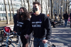 New York - Breonna Taylor Memorial and march to commemorate the one year anniversary of her death by police. Marchers held signs and red roses as they walk thru the streets of Brooklyn.