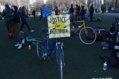 New York - Breonna Taylor Memorial and march to commemorate the one year anniversary of her death by police. Marchers held signs and red roses as they walk thru the streets of Brooklyn.