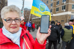 Russian and Ukrainian residents as well as other Slavic nationalities came together to protest the Russian War on Ukraine at Brighton Beach, Brooklyn. 

New York City has the largest Ukrainian, Russian and Slavic concentrated population in one area with in the United States. 
Sunday, March 6, 2022. (C) Bianca Otero