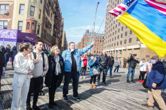 Russian and Ukrainian residents as well as other Slavic nationalities came together to protest the Russian War on Ukraine at Brighton Beach, Brooklyn. 

New York City has the largest Ukrainian, Russian and Slavic concentrated population in one area with in the United States. 
Sunday, March 6, 2022. (C) Bianca Otero