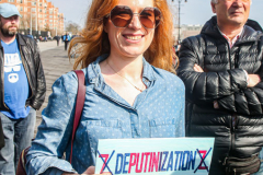 Russian and Ukrainian residents as well as other Slavic nationalities came together to protest the Russian War on Ukraine at Brighton Beach, Brooklyn. 

New York City has the largest Ukrainian, Russian and Slavic concentrated population in one area with in the United States. 
Sunday, March 6, 2022. (C) Bianca Otero