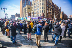 Russian and Ukrainian residents as well as other Slavic nationalities came together to protest the Russian War on Ukraine at Brighton Beach, Brooklyn. 

New York City has the largest Ukrainian, Russian and Slavic concentrated population in one area with in the United States. 
Sunday, March 6, 2022. (C) Bianca Otero
