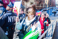 Russian and Ukrainian residents as well as other Slavic nationalities came together to protest the Russian War on Ukraine at Brighton Beach, Brooklyn. 

New York City has the largest Ukrainian, Russian and Slavic concentrated population in one area with in the United States. 
Sunday, March 6, 2022. (C) Bianca Otero