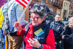 Russian and Ukrainian residents as well as other Slavic nationalities came together to protest the Russian War on Ukraine at Brighton Beach, Brooklyn. 

New York City has the largest Ukrainian, Russian and Slavic concentrated population in one area with in the United States. 
Sunday, March 6, 2022. (C) Bianca Otero