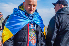 Russian and Ukrainian residents as well as other Slavic nationalities came together to protest the Russian War on Ukraine at Brighton Beach, Brooklyn. 

New York City has the largest Ukrainian, Russian and Slavic concentrated population in one area with in the United States. 
Sunday, March 6, 2022. (C) Bianca Otero