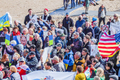 Russian and Ukrainian residents as well as other Slavic nationalities came together to protest the Russian War on Ukraine at Brighton Beach, Brooklyn. 

New York City has the largest Ukrainian, Russian and Slavic concentrated population in one area with in the United States. 
Sunday, March 6, 2022. (C) Bianca Otero
