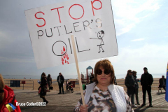 March 6, 2022  New York, 
Pro Ukrainian Rally in The "Little Odessa" neighborhood in Brighton Beach Brooklyn.
Protestors stand on the Riegelmann Boardwalk chanting "Close the Airspace" and for "Putin to get of of the Ukraine".