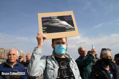 March 6, 2022  New York, 
Pro Ukrainian Rally in The "Little Odessa" neighborhood in Brighton Beach Brooklyn.
Protestors stand on the Riegelmann Boardwalk chanting "Close the Airspace" and for "Putin to get of of the Ukraine".