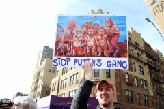 March 6, 2022  New York, 
Pro Ukrainian Rally in The "Little Odessa" neighborhood in Brighton Beach Brooklyn.
Protestors stand on the Riegelmann Boardwalk chanting "Close the Airspace" and for "Putin to get of of the Ukraine".