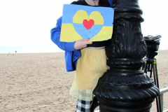 March 6, 2022  New York, 
Pro Ukrainian Rally in The "Little Odessa" neighborhood in Brighton Beach Brooklyn.
Protestors stand on the Riegelmann Boardwalk chanting "Close the Airspace" and for "Putin to get of of the Ukraine".