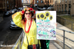 March 6, 2022  New York, 
Pro Ukrainian Rally in The "Little Odessa" neighborhood in Brighton Beach Brooklyn.
Protestors stand on the Riegelmann Boardwalk chanting "Close the Airspace" and for "Putin to get of of the Ukraine".