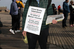 March 6, 2022  New York, 
Pro Ukrainian Rally in The "Little Odessa" neighborhood in Brighton Beach Brooklyn.
Protestors stand on the Riegelmann Boardwalk chanting "Close the Airspace" and for "Putin to get of of the Ukraine".