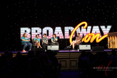 Show Spotlight: Kimberly Akimbo on stage with Bonnie Milligan(l),Olivia Hardy, Michael Iskander, Nina White, and Danny Mefford(r), at The Manhattan Center in New York, NY, July 8, 2022.