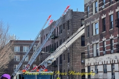 FDNY: 1 dead, 5 firefighters injured in 3-alarm fire in the Bronx. 

One person was killed and five firefighters were injured in a three-alarm fire in the Bronx Tuesday, according to the FDNY. 

The FDNY says the fire started around 12:24 p.m. on 64 W. 165 St.  
They say the flames started on the fourth floor of the building through the plumbing pipes.  

Authorities have not yet released the man's identity. 

A total of 33 units, including 138 fire and EMS members, were on the scene. The fire is under control at this time.  

The cause of the fire is under investigation, according to officials.