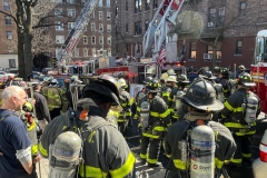FDNY: 1 dead, 5 firefighters injured in 3-alarm fire in the Bronx. 

One person was killed and five firefighters were injured in a three-alarm fire in the Bronx Tuesday, according to the FDNY. 

The FDNY says the fire started around 12:24 p.m. on 64 W. 165 St.  
They say the flames started on the fourth floor of the building through the plumbing pipes.  

Authorities have not yet released the man's identity. 

A total of 33 units, including 138 fire and EMS members, were on the scene. The fire is under control at this time.  

The cause of the fire is under investigation, according to officials.