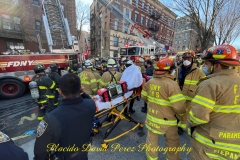 FDNY: 1 dead, 5 firefighters injured in 3-alarm fire in the Bronx. 

One person was killed and five firefighters were injured in a three-alarm fire in the Bronx Tuesday, according to the FDNY. 

The FDNY says the fire started around 12:24 p.m. on 64 W. 165 St.  
They say the flames started on the fourth floor of the building through the plumbing pipes.  

Authorities have not yet released the man's identity. 

A total of 33 units, including 138 fire and EMS members, were on the scene. The fire is under control at this time.  

The cause of the fire is under investigation, according to officials.