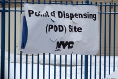 NEW YORK—? Covid Vaccine site located  in a Brooklyn high school. Elderly and eligible N.Y.C. personnel brave snow storm to get vaccinated.